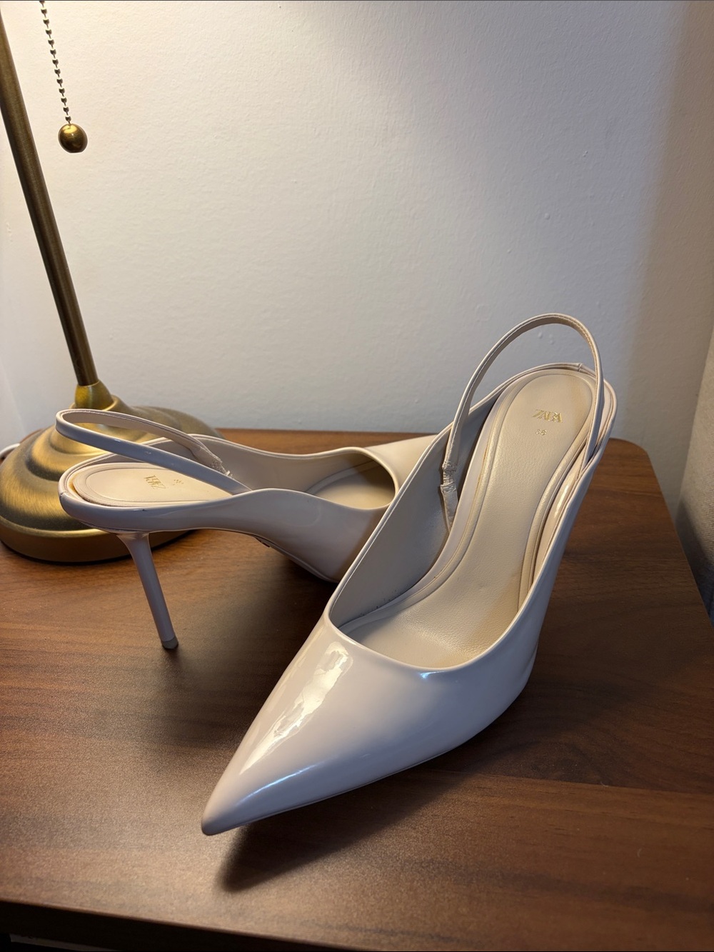 ZARA Patent Slingback Heels - Size 38